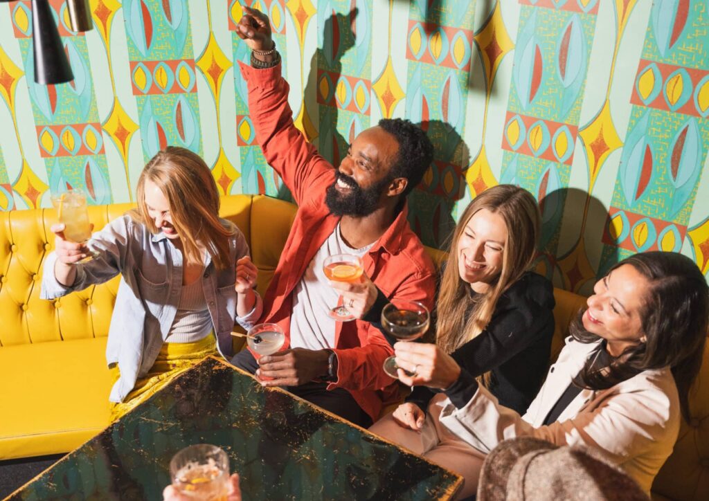 a group of friends having drinks