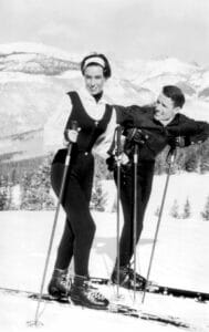 Pepi and Sheika Gramshammer skiing in Vail