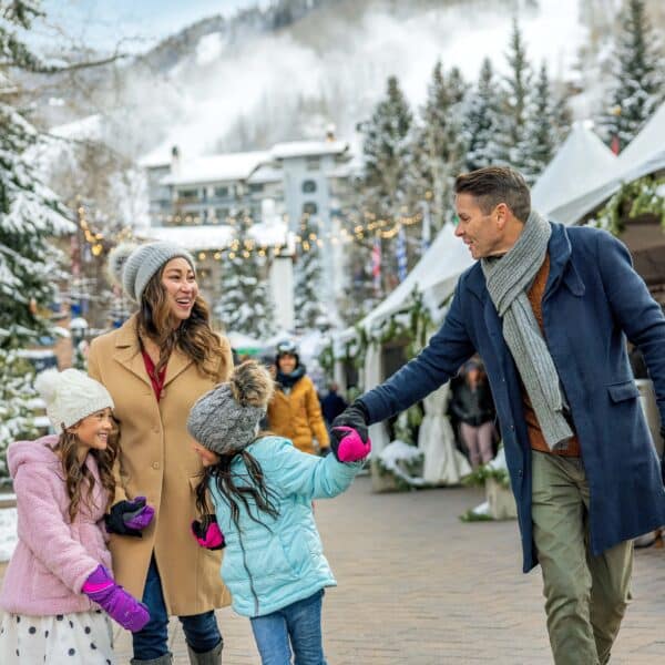 Family in Vail Village for Kris Kringle Market